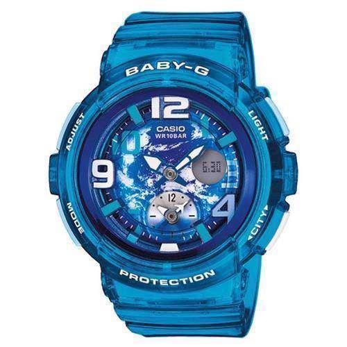 Image of Casio Baby-G lyse blå quartz multifunktion (5382) Dame ur, model BGA-190GL-2BER